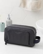 Ted Baker Miel Leather Toiletry Bag In Gray