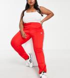 Adidas Originals Plus Adicolor Track Pant In Red