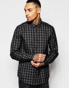 Asos Shirt In Viscose With Gingham Check - Gray