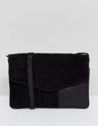Pieces Kristel Leather Envelope Handbag - Black