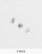 Designb Silver Studs & Hoop Earrings - Silver