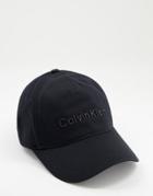 Calvin Klein Logo Cap In Black