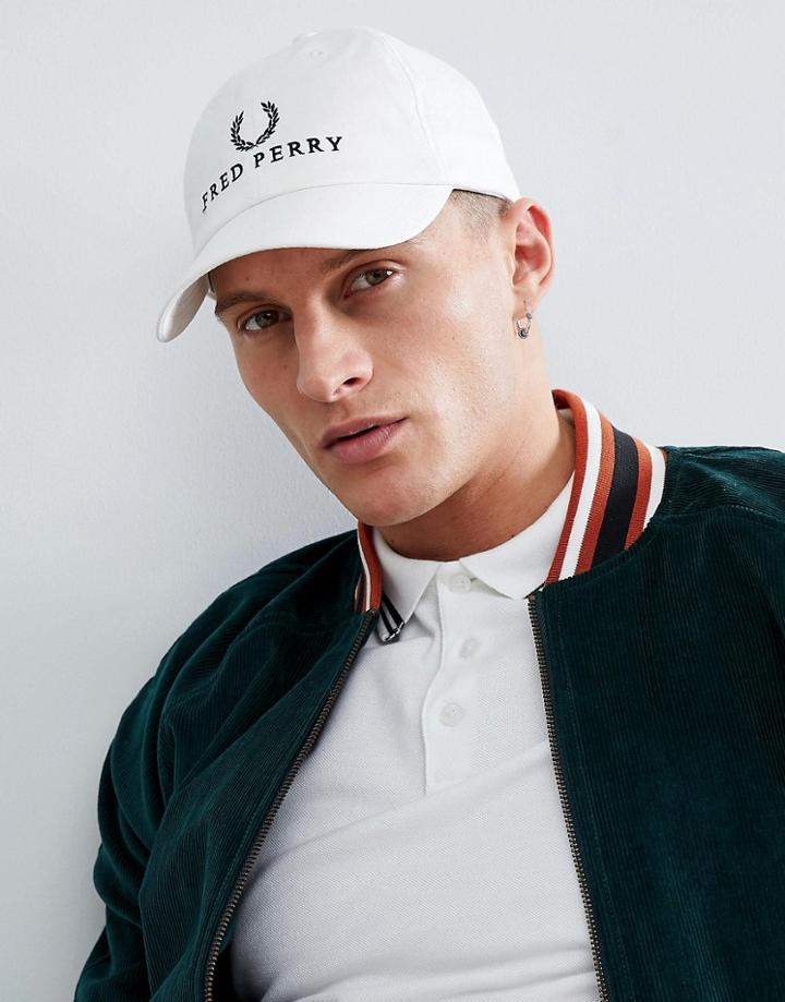 Fred Perry Tonal Tennis Cap In White - White