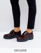 Monki Ombre Patent Brogue - Red
