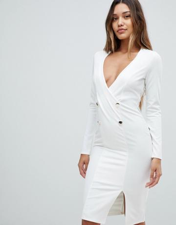 Outrageous Fortune Blazer Dress In Ivory - White
