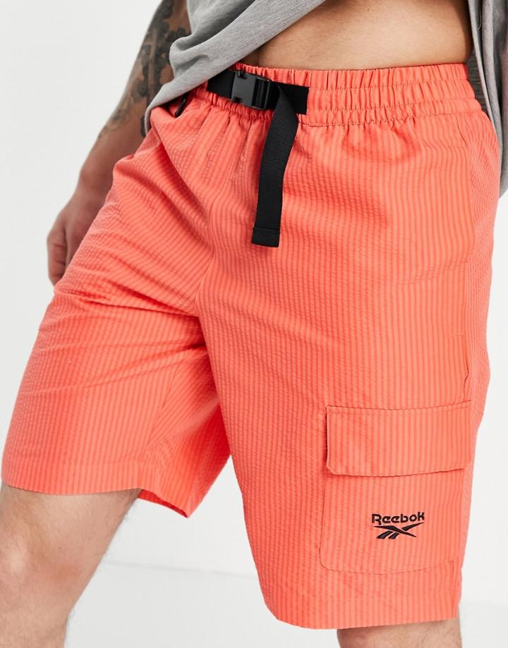 Reebok Classics Woven Cargo Shorts In Orange