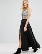 Wyldr Dream Night Maxi Skirt With Front Splits - Black