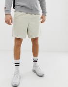 Asos Design Slim Shorts In Beige Cord - Beige