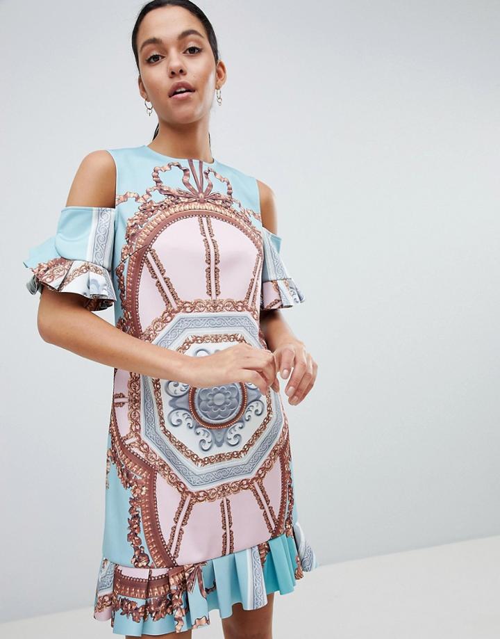 Ted Baker Norahe Frill Dress In Versailles Print - Multi