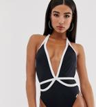 Free Society Exclusive Swimsuit In Monochrome-black