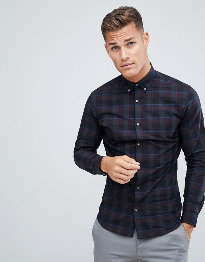 Jack & Jones Premium Shirt In Slim Fit Check - Green