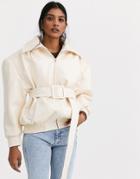 Simonett Maris Overszied Belted Pu Jacket