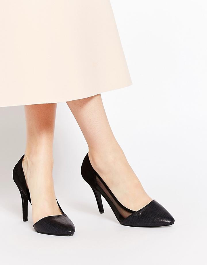 Ax Paris Rhea Metallic Heeled Pumps - Black