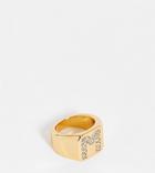 Asos Design Curve 14k Gold Plated M Initial Ring