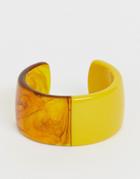 Asos Design Cuff Bracelet In Split Resin And Tortoiseshell Design - Multi