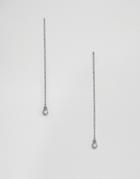 Steve Madden Rolo Chain Threader Earrings - Silver