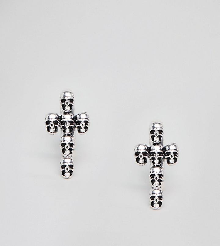 Reclaimed Vintage Inspired Skull Cufflinks In Silver Exclusive To Asos - Silver