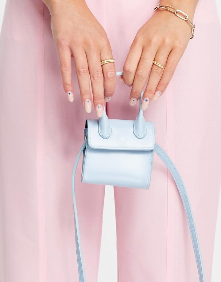 Truffle Collection Micro Mini Grab Bag With Strap In Blue-blues