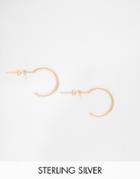 Asos Rose Gold Sterling Silver Mini Hoop Earrings - Rose Gold