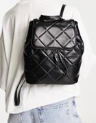 Asos Design Diamond Quilt Backpack-black
