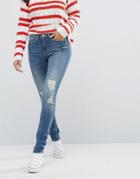 Blend She Bright Sanna Ripped Skinny Jeans - Blue