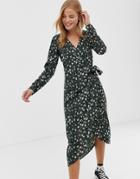 Qed London Wrap Front Midi Dress - Gold