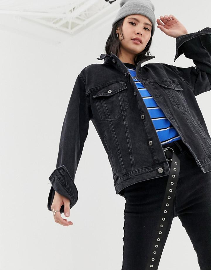Ragged Jeans Denim Jacket In Washed Black - Black