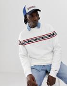 Tommy Jeans Relaxed Fit Sweatshirt With Chest And Sleeve Taping In White - White