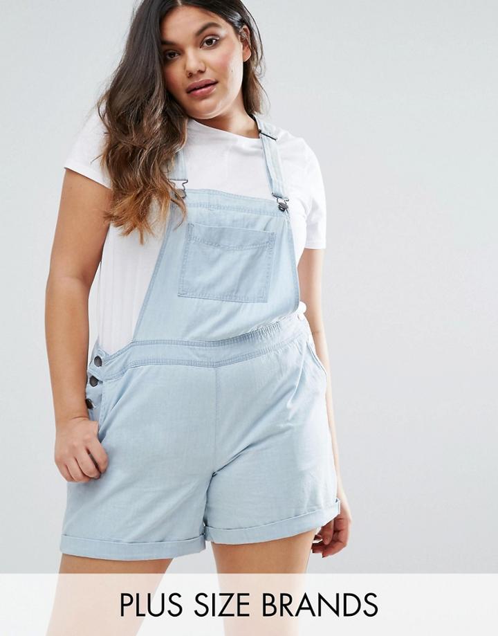 Junarose Chambray Short Overall - Blue