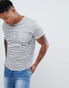 Soul Star Stripe Pocket T-shirt - Gray
