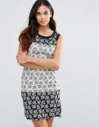 Pussycat London Dress In Color Block - Black