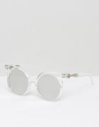 7x Clear Lens Round Sunglasses - Clear