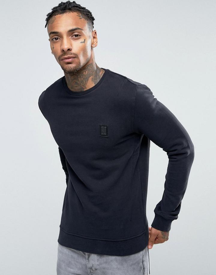 Religion Sweatshirt With Metal Badge - Black