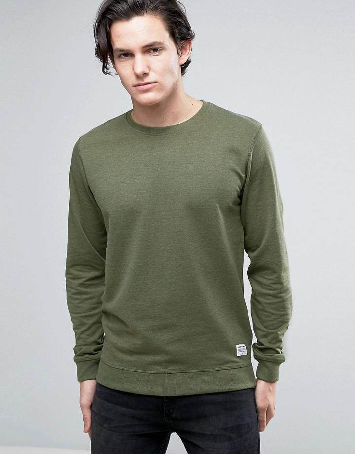 Solid Sweatshirt In Khaki - Gray