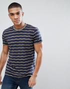 Esprit T-shirt With Zigzag Stripe - Navy