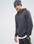 Asos Hoodie With Half Zip - Black