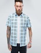 Asos Regular Fit Check Shirt In Blue - Blue