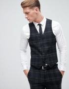 Only & Sons Skinny Vest In Check - Black