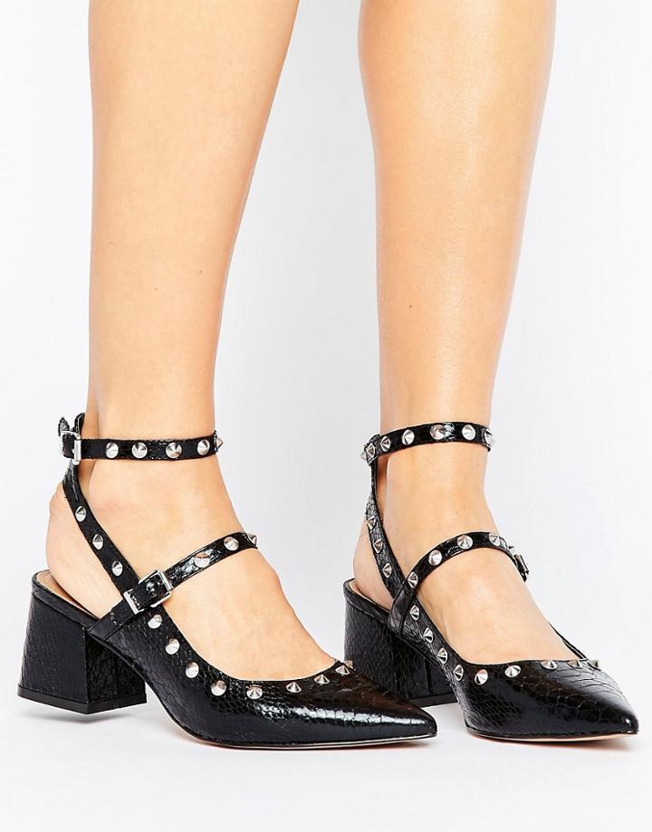 Asos Seattle Studded Point Shoes - Black
