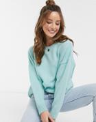 Asos Design Oversized Chunky Crew Neck Sweater-green