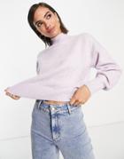 & Other Stories Recycled Polyester Mock Neck Sweater In Lilac-purple