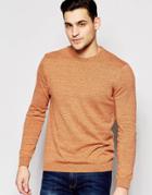 Asos Crew Neck Sweater In Orange Twist Cotton - Orange And Brown