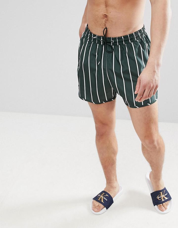 Weekday Tan Striped Swim Shorts - Multi
