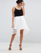 Amy Lynn A Line Skirt With Mesh Panel - White