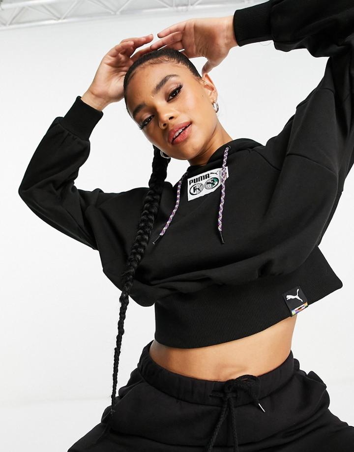 Puma International Hoodie In Black