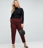 Asos Curve High Waist Tapered Pants - Red