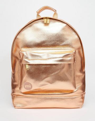 Mi-pac Metallic Backpack In Rose Gold - Rose Gold