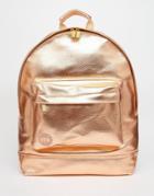 Mi-pac Metallic Backpack In Rose Gold - Rose Gold
