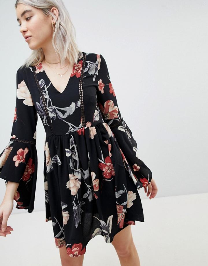 Boohoo Floral Smock Dress - Multi