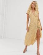 & Other Stories Wrap Dress In Yellow Floral Print - Yellow
